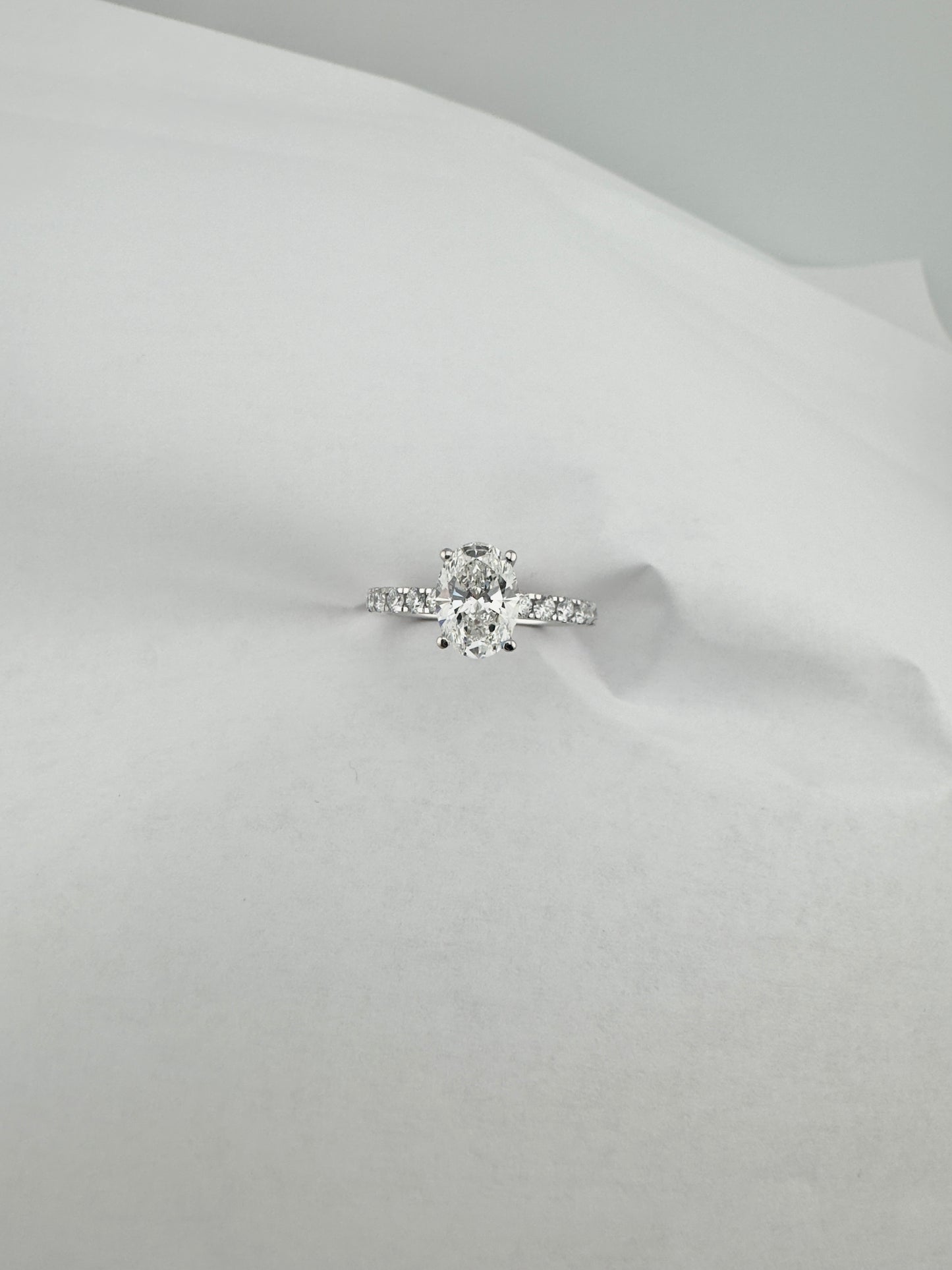 2ctw Oval Hidden Halo Diamond Ring (1.5ctw Center Oval)