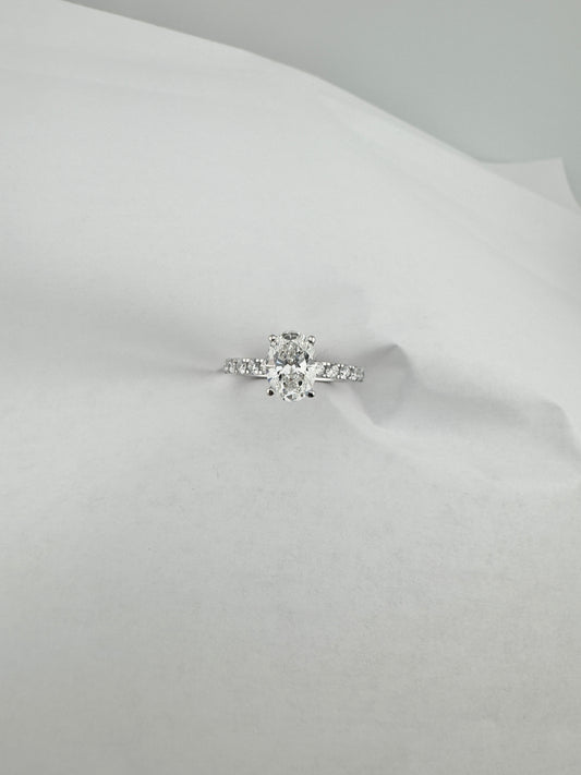 2ctw Oval Hidden Halo Diamond Ring (1.5ctw Center Oval)